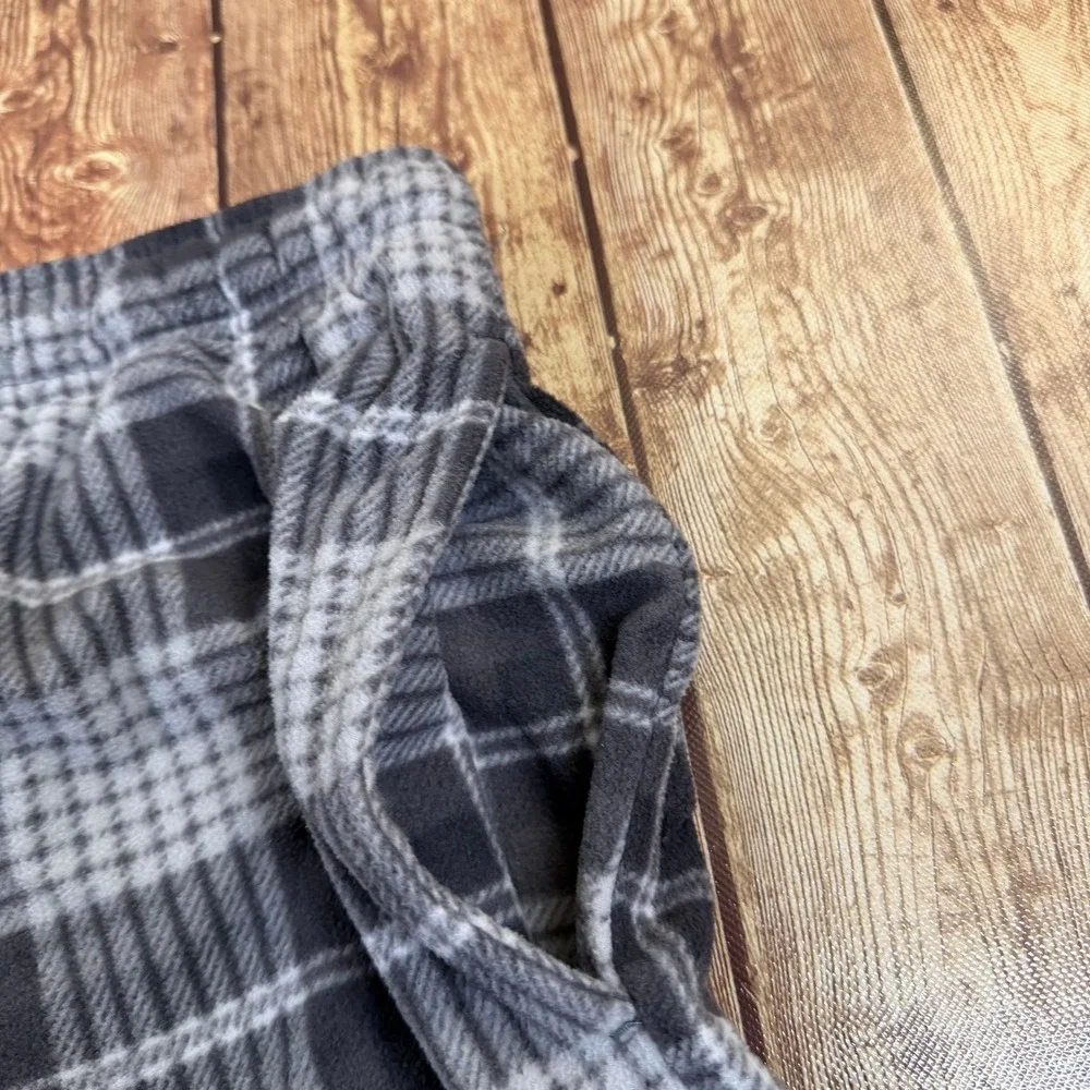 Faded Glory Originals Pajama Pants Mens Extra Large Gray Plaid Fleece Lounge